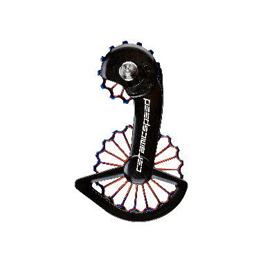 Wózek Przerzutki CeramicSpeed OSPW Shimano 9250/8150 3D Printed Hollow Ti Oil Slick PVD