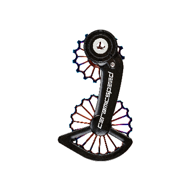 Wózek Przerzutki CeramicSpeed OSPW SRAM Red/Force AXS 3D Printed Hollow Ti Oil Slick PVD