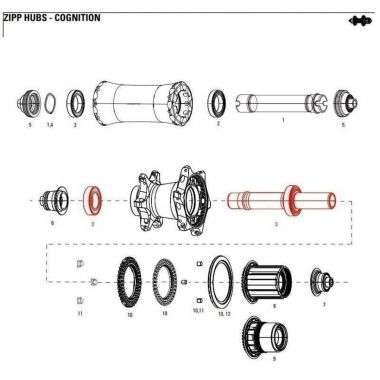 11.2018.032.002 - ZIPP AXLE WITH BEARINGS REAR COGNITION NSW Uni