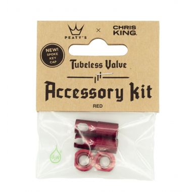 PEATY'S X CHRIS KING WENTYLE (MK2) RED TUBELESS ACCESSORY KIT (PTV2-ACCS-RED-12) Uni