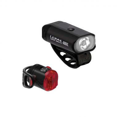 LEZYNE ZESTAW LAMPEK MINI DRIVE 400XL / FEMTO USB PAIR BLACK / BLACK (1-LED-24P-V304) Uni
