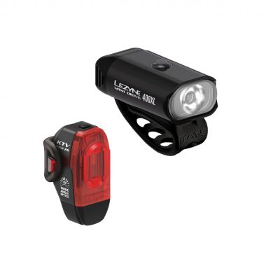 LEZYNE ZESTAW LAMPEK MINI DRIVE 400XL / KTV PRO PAIR BLACK / BLACK (1-LED-24P-V404) Uni