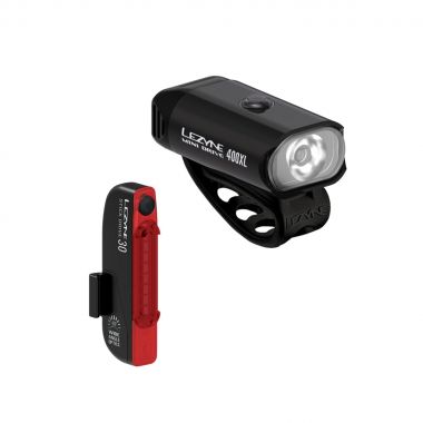 LEZYNE ZESTAW LAMPEK MINI DRIVE 400XL / STICK PAIR BLACK / BLACK (1-LED-24P-V504) Uni