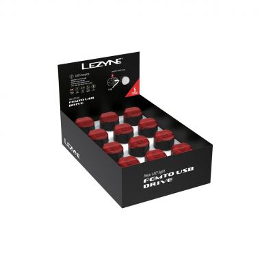 LEZYNE LAMPKA TYLNA FEMTO USB REAR STVZO BOX SET BLACK (1-LED-31B-STVZO-V104) Uni