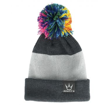 PEATY'S PUBWEAR CZAPKA MERINO BOBBLE / TWO-TONE GREY (PPW-BOB-WFL-2TG) Uni