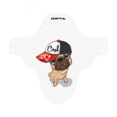 Junior - Błotnik rowerowy mtb enduro J-14 Cute Pug Dog with a red cap (Pies)