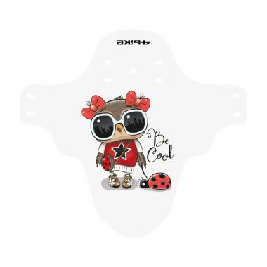 Junior - Błotnik rowerowy mtb enduro J-16 Cartoon Owl with sun glasses and ladybug (Sowa)