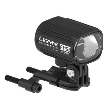 Lampka przednia LEZYNE EBIKE POWER STVZO PRO E115 310 lumenów 115 luxów, AUTO DAY/NIGHT SENSOR pod napęd elektryczny, kabel 130cm czarna (NEW)