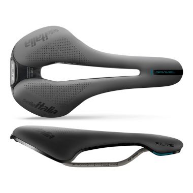 Siodło SELLE ITALIA FLITE BOOST GRAVEL TI316, Superflow S (id match S3), TI 316 Rail, Fibra-Tek, Light Gel, 228g, Szare 