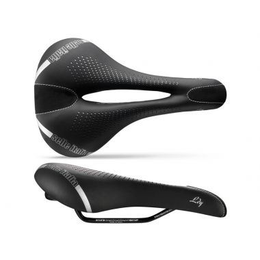 Siodło SELLE ITALIA LADY GEL FLOW S (id match - S2) Manganese Tube 7, fibra-tek, 300g czarne (NEW)