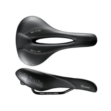 Siodło SELLE ITALIA DONNA GEL FLOW L (id match - L2) Fec Alloy 7, Duro-Tek, 345g czarne (NEW)