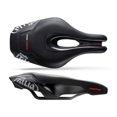 Siodło SELLE ITALIA IRON EVO KIT CARBONIO SUPERFLOW SD miękkie (id match - universal) ti 316 tube 7, fibra-tek, czarne (DWZ)