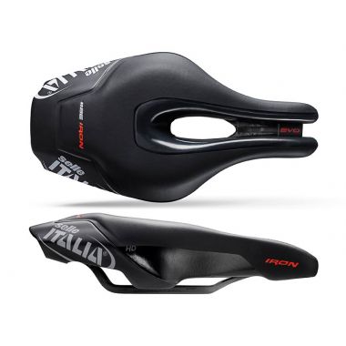 Siodło SELLE ITALIA IRON EVO KIT CARBONIO SUPERFLOW HD twarde (id match - universal) ti 316 tube 7, fibra-tek, czarne (DWZ)