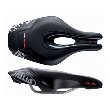 Siodło SELLE ITALIA IRON EVO SUPERFLOW HD twarde (id match - universal) ti 316 tube 7, durotec, czarne (DWZ)