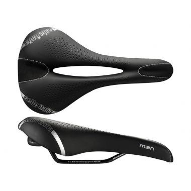 Siodło SELLE ITALIA MAN GEL FLOW L (id match - L2) Manganese Tube 7, fibra-tek, 310g czarne 