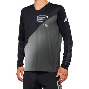 Koszulka męska 100% R-CORE X Jersey długi rękaw black grey roz. XXL (NEW 2022)