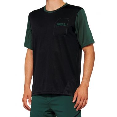 Koszulka męska 100% RIDECAMP Jersey krótki rękaw black forest green roz. L (NEW 2022)