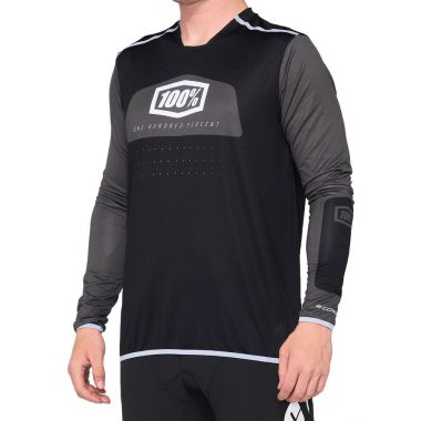 Koszulka męska 100% R-CORE X Jersey długi rękaw black white roz. M  (NEW)