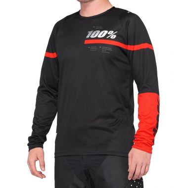 Koszulka męska 100% R-CORE Jersey długi rękaw red black roz. S (NEW)