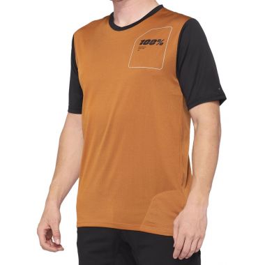 Koszulka męska 100% RIDECAMP Jersey krótki rękaw terracotta black roz. S (NEW 2021)