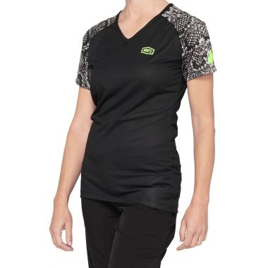 Koszulka damska 100% AIRMATIC Women's Jersey krótki rękaw black python roz. XL (NEW 2021)