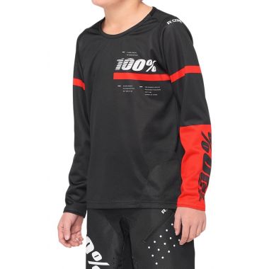 Koszulka juniorska 100% R-CORE Jersey długi rękaw red black roz. S (NEW)