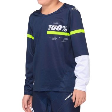 Koszulka juniorska 100% R-CORE Jersey długi rękaw dark blue yellow roz. S (NEW)