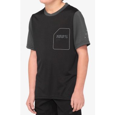 Koszulka juniorska 100% RIDECAMP Youth Jersey krótki rękaw black charcoal roz. XL (NEW 2021)