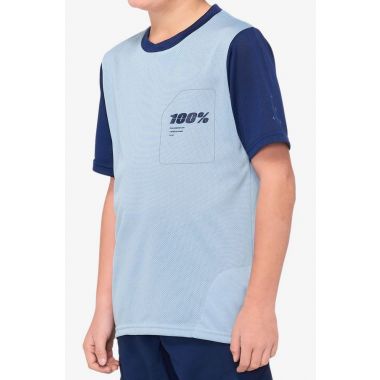 Koszulka juniorska 100% RIDECAMP Youth Jersey krótki rękaw light slate navy roz. S (NEW 2021)