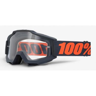 Gogle 100% ACCURI MATTE GUNMETAL (Szyba Przezroczysta Anti-Fog, LT 88%-92%) (DWZ)