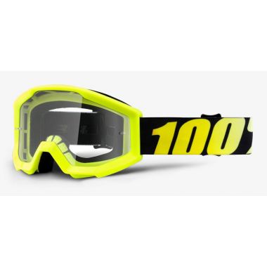 Gogle 100% STRATA JUNIOR NEON YELLOW (Szyba Przezroczysta Anti-Fog, LT 88%-92%) (DWZ)