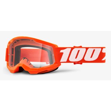 Gogle 100% STRATA 2 JUNIOR ORANGE (Szyba Przezroczysta Anti-Fog, LT 88%-92%) (NEW)